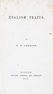 EMERSON, RALPH WALDO. English Traits. Boston, 1856. First edition.