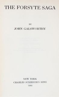 GALSWORTHY, JOHN. The Forsyte Saga. New York, 1924. Signed.