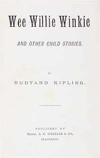 KIPLING, RUDYARD. Wee Willie Winkie and Other Child Stories. Allahbad, [1888]