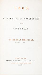 MELVILLE, HERMAN. Omoo. NY, 1847. First American edition.