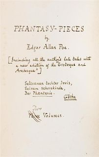 * POE, EDGAR ALLAN. Phantasy-Pieces. [Paris, 1928]. Facsimile of author's own copy.