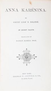 TOLSTOY, LEO. Anna Karenina. NY, 1886. First American edition.
