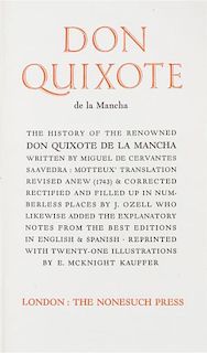* (NONESUCH PRESS) CERVANTES, SAAVEDRA, MIGUEL DE. Don Quixote. London, 1930.