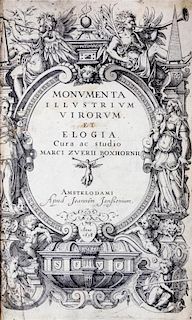 * BOXHORN, MARCUS ZUERIUS. Monumenta Illustrium Virorum et Elogia. Amsterdam, 1638.