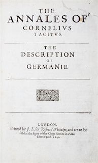 * TACITUS, CORNELIUS. The Annales .. the Description of Germaniae [with] The End of Nero and the Beginning of Galba. London, 164