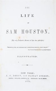 (HOUSTON, SAM) LESTER, CHARLES EDWARDS. The Life of Sam Houston. New York, 1855.
