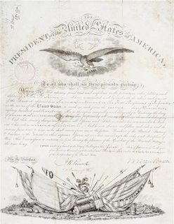 * VAN BUREN, MARTIN. Partially printed document signed. Dated January 1, 1838.