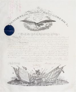 * LINCOLN, ABRAHAM. Partially printed document signed. Dated July 1, 1864.