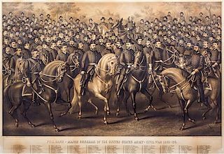 KURZ & ALLISON, PUBLISHERS. Full Rank-Major Generals of the United States...Lithograph in sepia. Chicago, 1887.