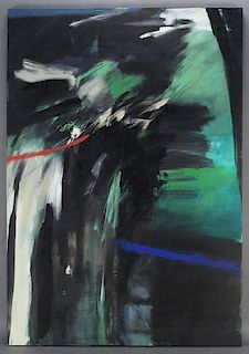 William Metcalf, "Night Bird" acrylic on canvas,