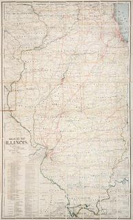 * (ILLINOIS) CRAM, GEORGE. Railroad Map of Chicago.