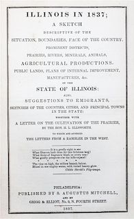 * (ILLINOIS) MITCHELL, SAMUEL AUGUSTUS. Illinois in 1837. With a Map.