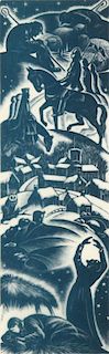 CLARE LEIGHTON (1898-1989) PENCIL SIGNED WOOD ENGRAVING