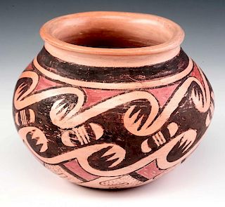A SMALL HOPI INDIAN POTTERY OLLA SIGNED FANNIE NAMPEYO