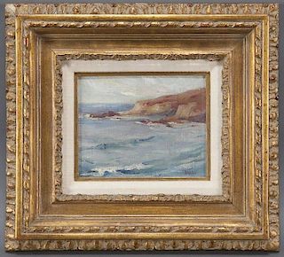 J.H. Sharp, "Waves" oil on canvas laid on board.
