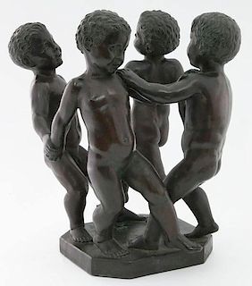 Wheeler Williams, "Les Enfants" bronze sculpture