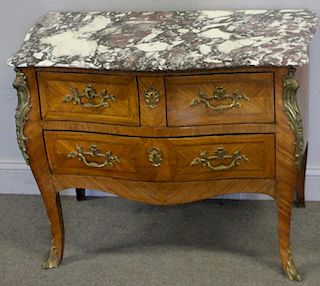 Quality Bronze Mounted Marble Top Commode.