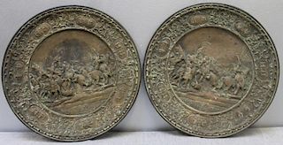 Lot Of 2 Heavy And Finely Executed Brass releifs