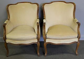 Pair of Vintage Louis XV Style Upholstered