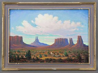 Dwight Holmes, "Monument Valley Antelope" oil on