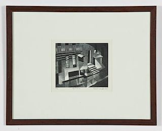 Bernard Brussel-Smith (American, 1914-1989) "City Scene II", 1949
