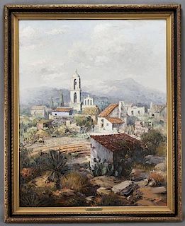Dalhart Windberg, "Spanish Village" oil on
