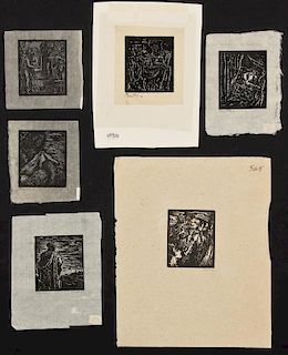 Josef Budko (Polish, 1880-1940) 6 Wood Engravings