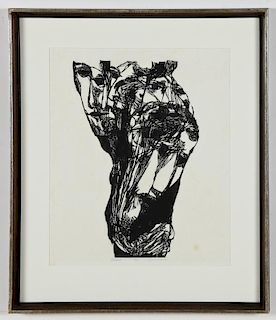 Jacob Landau (American, 1917-2001) "Palimpsest", 1967, woodcut