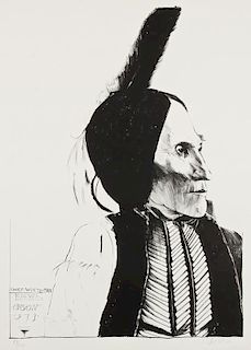 Leonard Baskin (American, 1922-2000) "Chief White Man / Kiowa", 1973