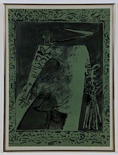 Wifredo Lam (Cuban, 1902-1982) Green Figure, 1975