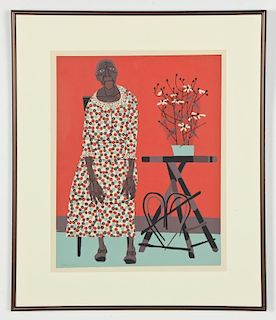 Robert Gwathmey (American, 1903-1988) "Portrait of a Farmer's Wife" (Grandmother), 1954