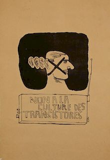 Atelier Populaire "Non a la Cultures des Transistores" Poster