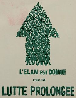 Atelier Populaire "L'Elan est Donne pour une Lutte Prolongee" Poster