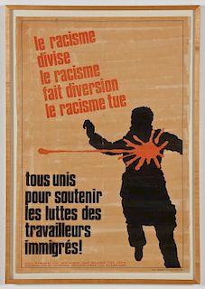 Vintage Poster: "Le racisme divise, le racisme fait diversion", 1971-75