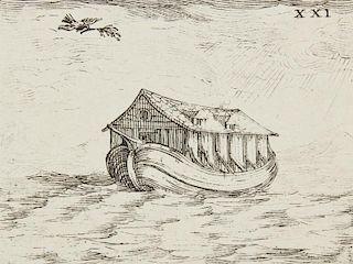 Jacques Callot (French, 1592-1635) "L'Arche de Noe" (Noah's Ark)