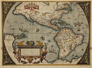 Abraham Ortelius (Belgian, 1527-1598) Americae sive Novi Orbis, Nova Descriptio, 1598