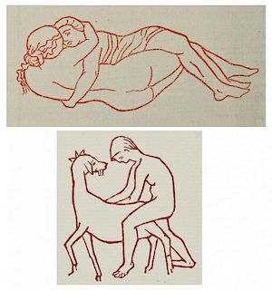 Aristide Maillol (1861-1944) 2 woodcuts from Daphne and Chloe, 1937