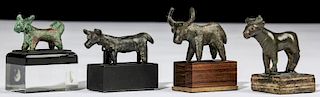 4 Ancient Near East Figural Bronze Bull Forms