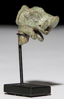 Ancient Near East Bronze Figural Boar Protome