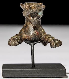 Ancient Roman Bronze Leaping Tiger Handle