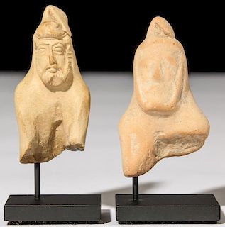 2 Ancient Near East Clay Figural Busts