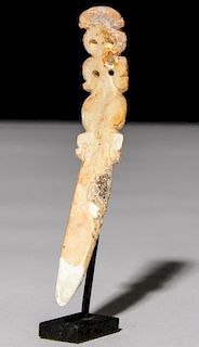 Ancient Pre Columbian Carved Bone Implement