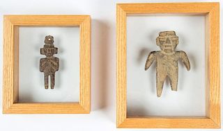 2 Pre Columbian Style Figural Ornaments