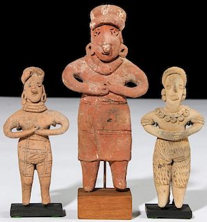 3 Ancient Pre Columbian Clay Figures