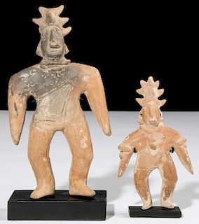 2 Ancient Pre Columbian Clay Figures