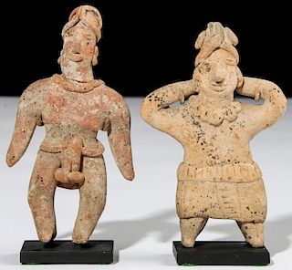 2 Ancient Pre Columbian Clay Figures, Colima