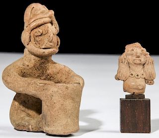 2 Ancient Pre Columbian Clay Figures