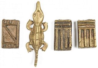 Suite of 4 Figural Ashanti Gold Dust Weights