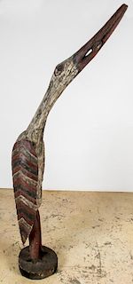 Large Scale African Baga Bird Figure, 97" Ht