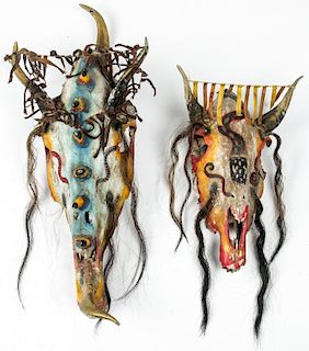 2 Mexican Skeletal Bone Masks